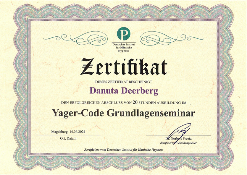 Zertifikat Yager Code